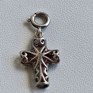 Gorgeous 3D Sterling Silver .925 Cross Pendant  Bail Scroll Marked Thailand